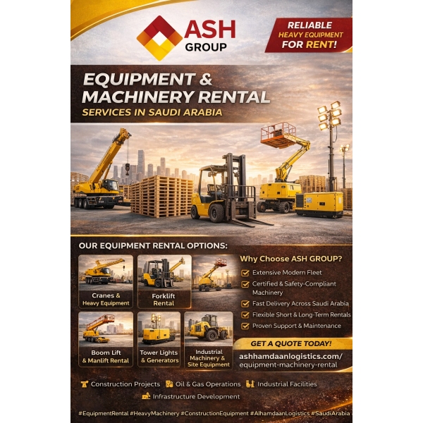 Equipment & Machinery Rental Services in Saudi Arabia