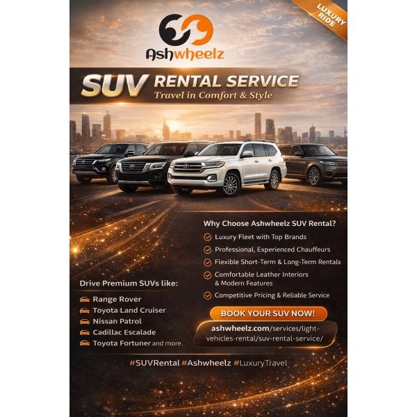 Premium SUV Rental Service Travel in Comfort & Style By Ashwheelz
